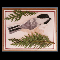 chickade collage made of paper