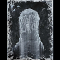 charcoal drawing of elderly hands